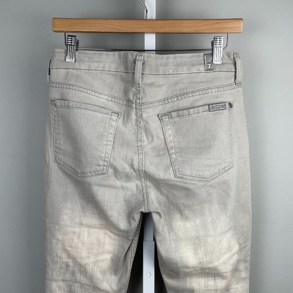7 For All Mankind The‎ Mid Rise Cropped Skinny Jeans Faded Gray Size 27 - Picture 5 of 8
